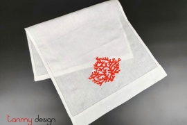  Hand towel-Red coral embroidery